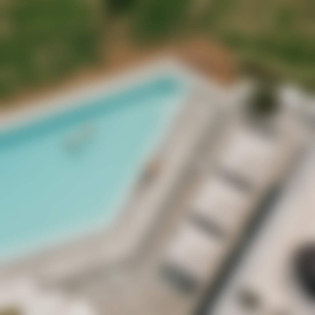Aerial view of luxury infinity pool in Port Stephens