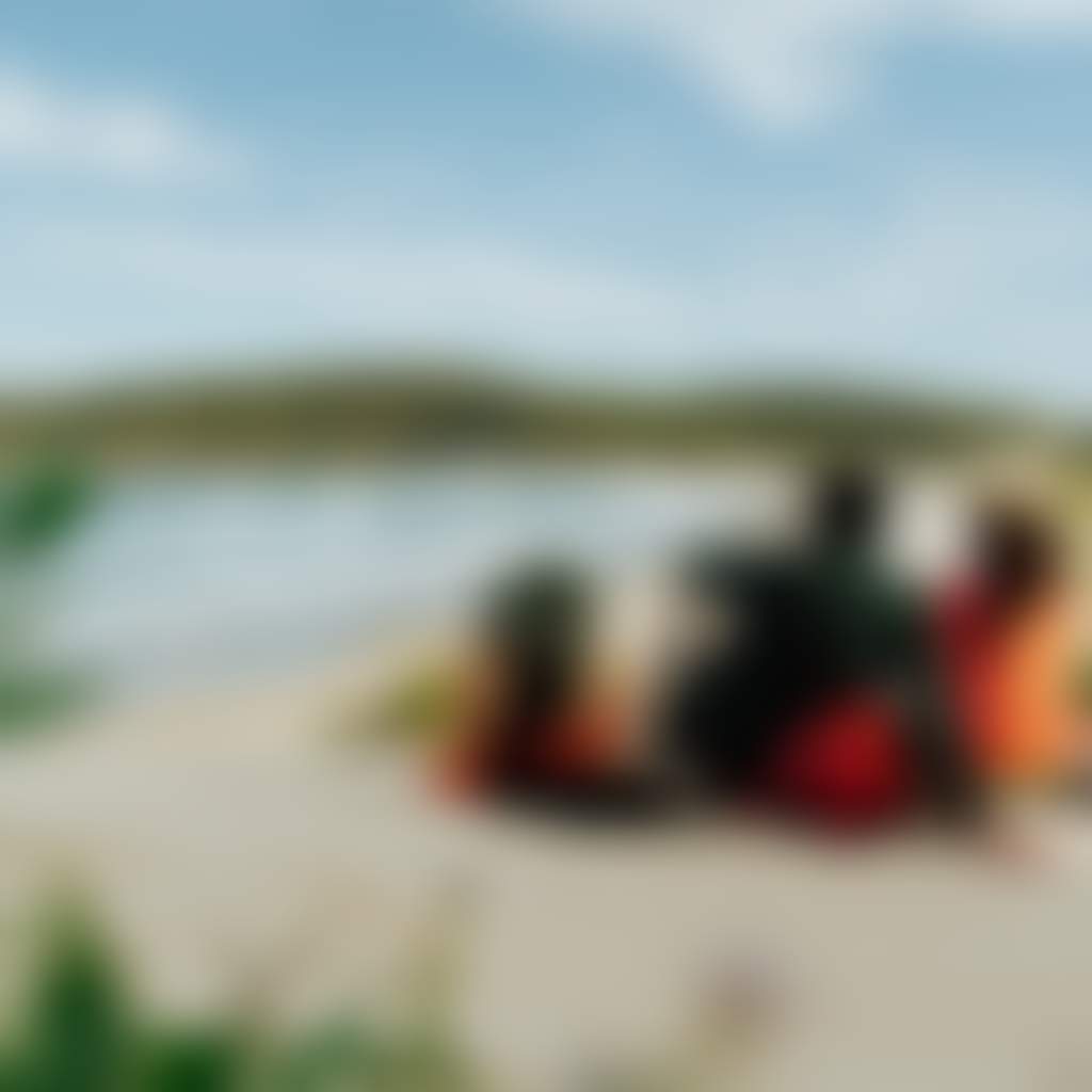 Group of people at the beach port stephens
